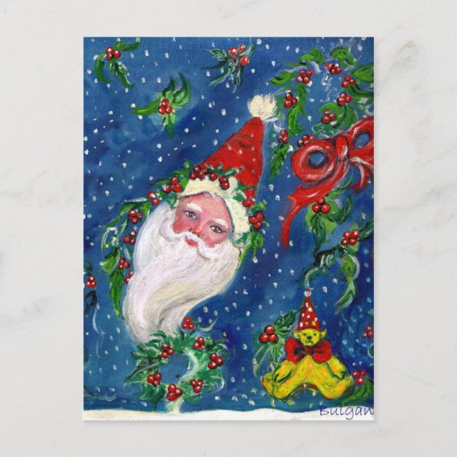 CHRISTMAS NIGHT / SANTA HOLIDAY POSTCARD (Front)