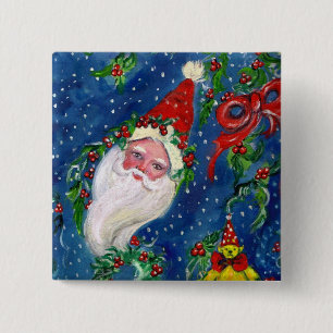 CHRISTMAS NIGHT / SANTA PINBACK BUTTON