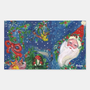 CHRISTMAS NIGHT / SANTA RECTANGULAR STICKER