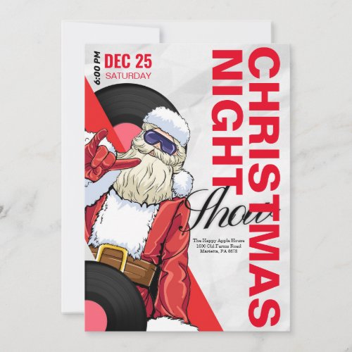 Christmas Night Show Music Party Invitation