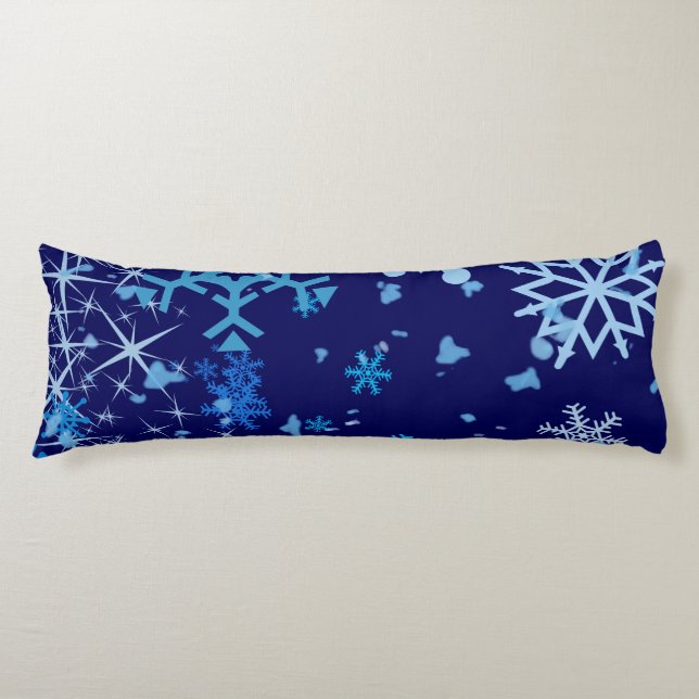 Christmas Night Snowfall Body Pillow (Front)