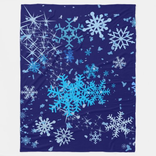 Christmas Night Snowfall Fleece Blanket