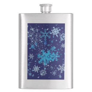 Christmas Night Snowfall Hip Flask
