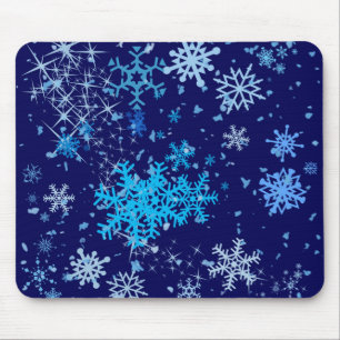 Christmas Night Snowfall Mouse Pad