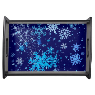 Christmas Night Snowfall Serving Tray
