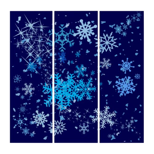 Christmas Night Snowfall Triptych