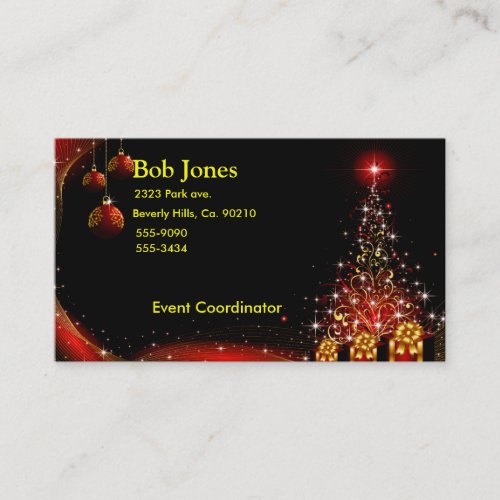 Christmas Night Wonderland Red Set Business Card