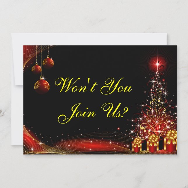 Christmas Night Wonderland Red Set Invitation (Front)