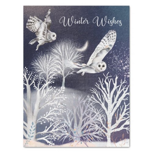 Christmas Nights Winter Owls Tissue Paper