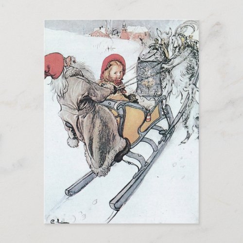Christmas Nisse and Kirsti Holiday Postcard