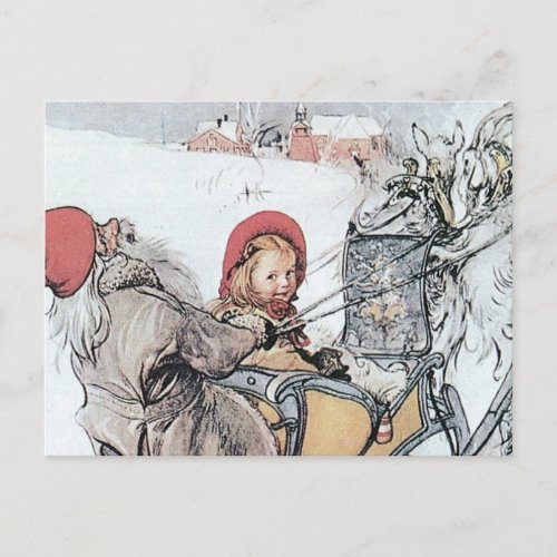 Christmas Nisse and Kirsti Holiday Postcard