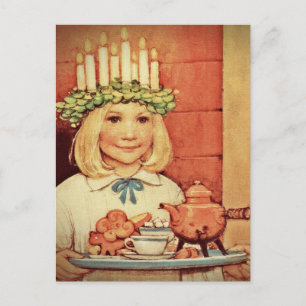 Christmas Nisse and Lucia Day Karin Holiday Postcard