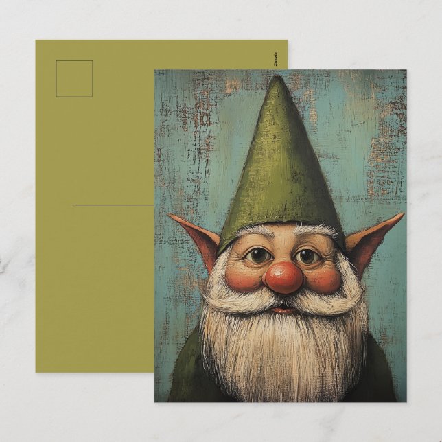 Christmas Nisse - Traditional Nordic Holiday Art Postcard (Front/Back)