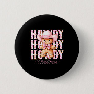 Christmas Nk Gingerbread Cowboy Cowgirl Howdy West Button