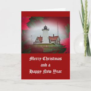 Christmas Nobska Point Lighthouse Holiday Card