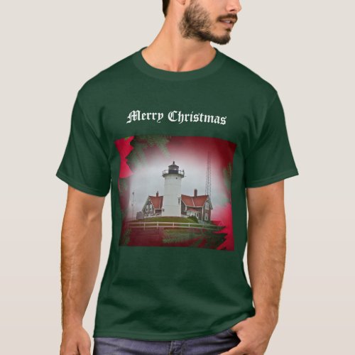 Christmas Nobska Point Lighthouse T_Shirt