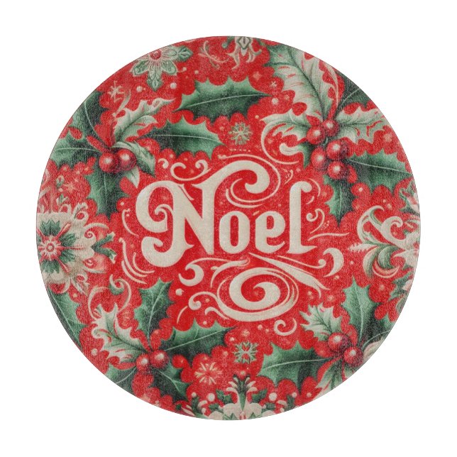 Christmas Noel Red & Green  Cutting Board (Front)