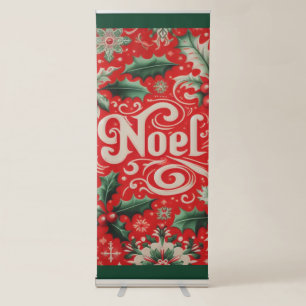 Christmas Noel Red & Green  Retractable Banner