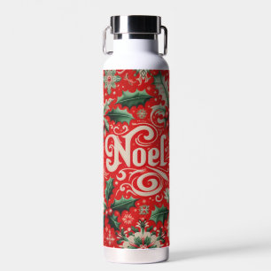 Christmas Noel Red & Green Water Bottle