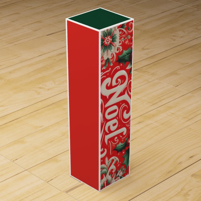 Christmas Noel Red & Green  Wine Box (Front)