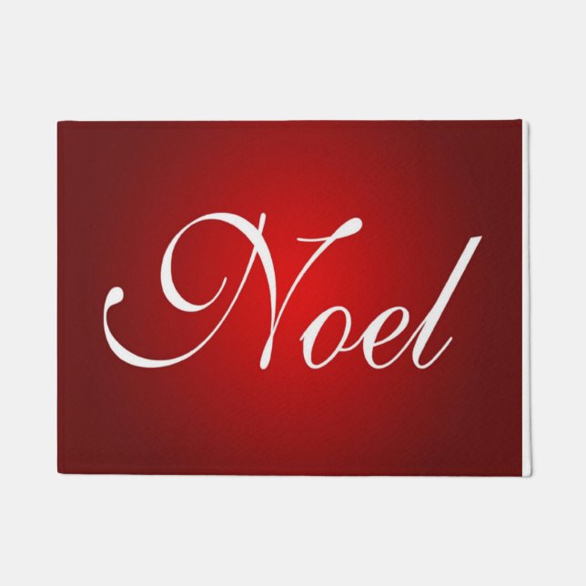 Christmas Noel Red White Fancy Holiday Design Doormat (Front)
