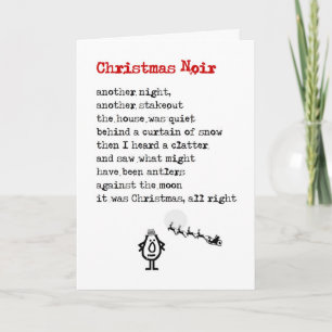 Christmas Noir - a funny Christmas poem Holiday Card