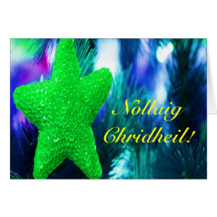 Christmas Nollaig Chridheil Green Star I Cards