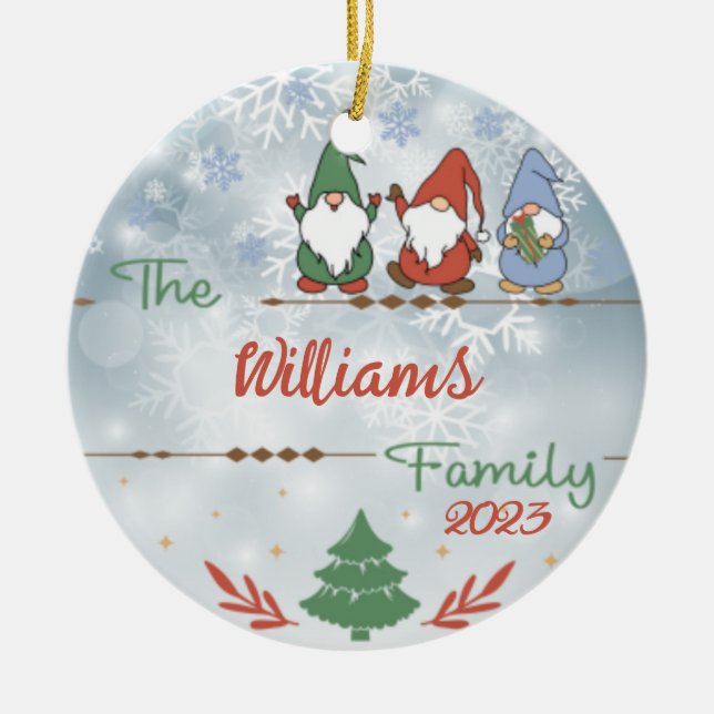 Christmas Nome's  Ceramic Ornament (Front)