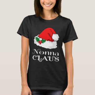 Christmas Nonna Claus Matching Pajama Santa Hat X- T-Shirt