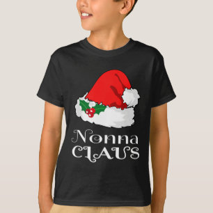 Christmas Nonna Claus Matching Pajama Santa Hat X- T-Shirt