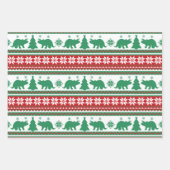 Christmas Nordic Fair Isle Dinosaurs Sweater Wrapping Paper Sheets (Front 2)