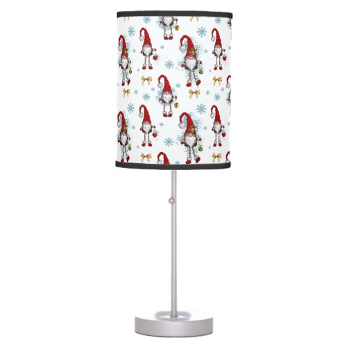 Christmas Nordic Gnomes Pattern  Table Lamp