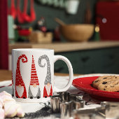 Christmas Nordic Gnomes Red White Gray Coffee Mug