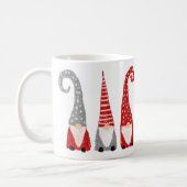Christmas Nordic Gnomes Red White Gray Coffee Mug (Left)