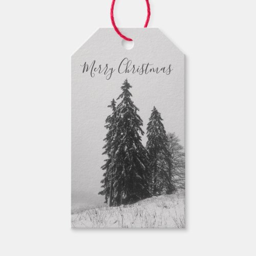 Christmas Nordic Snow and Pine trees Gift Tags