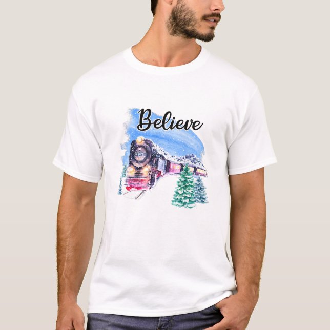 Christmas North Pole Believe Polar Express All Abr T-Shirt (Front)