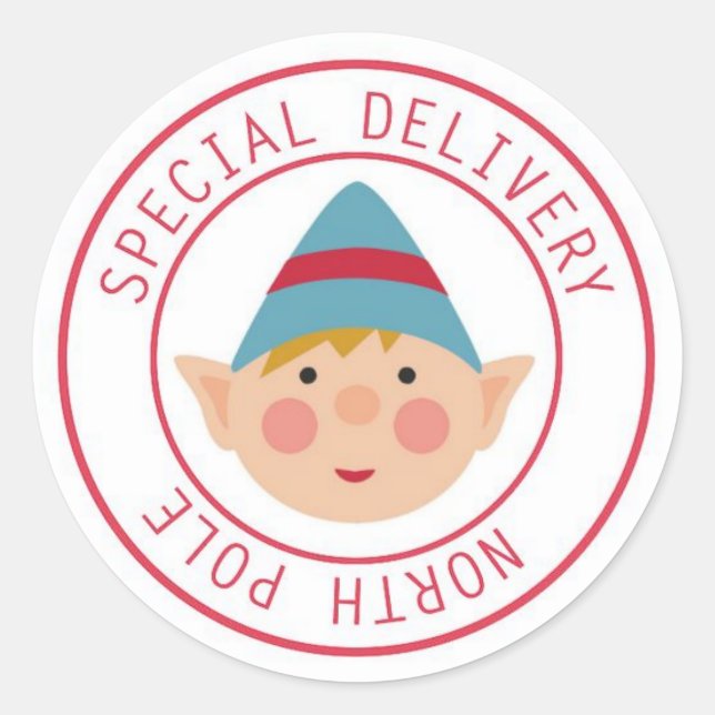 Christmas North Pole Elf Santa Workshop Classic Round Sticker (Front)