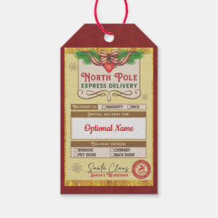 Christmas North Pole Express Nice list approved Gift Tags