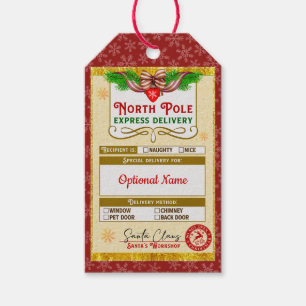 Christmas North Pole Express Nice list approved Gift Tags