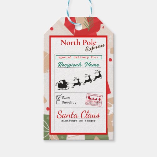 Christmas North Pole Express Special Delivery  Gif Gift Tags