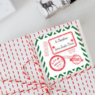 Christmas North Pole Mail Delivery From Santa Squ Square Sticker