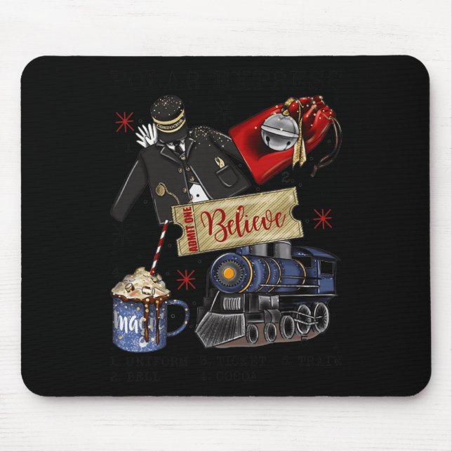 Christmas North Pole Polar Express All Abroad Xmas Mouse Pad (Front)