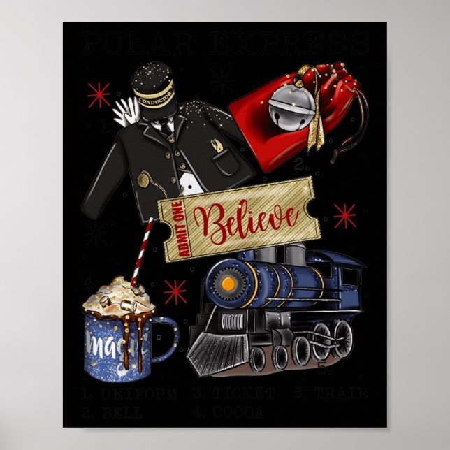 Christmas North Pole Polar Express All Abroad Xmas Poster (Front)