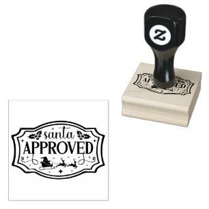 Christmas North Pole Santa Approved Rubber Stamp