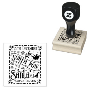 Christmas North Pole Santa Express  Rubber Stamp