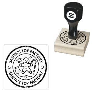 Christmas North Pole Santa's Toy Factory Rubber Stamp