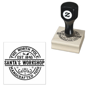 Christmas North Pole Santa's Workshop Rubber Stamp