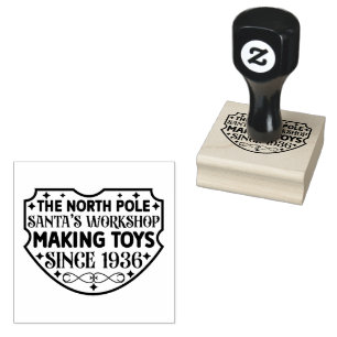 Christmas North Pole Santa's Workshop Rubber Stamp