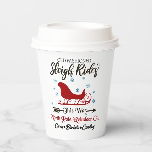 Christmas North Pole sleigh rides Paper Cups