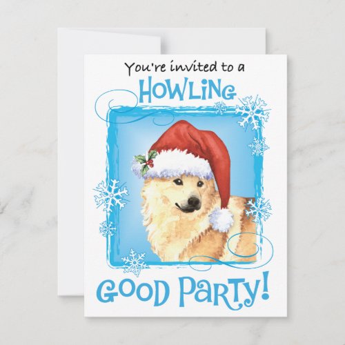 Christmas Norwegian Buhund Invitation